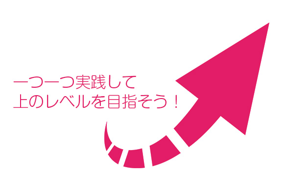 一つ一つ実践して上のレベルを目指そう！