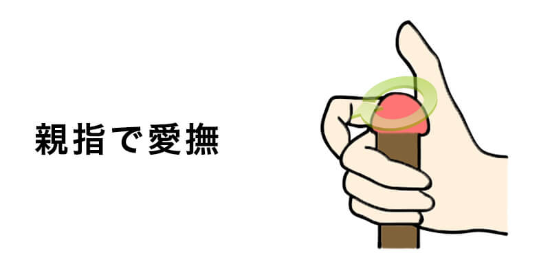 02：親指で亀頭を愛撫する