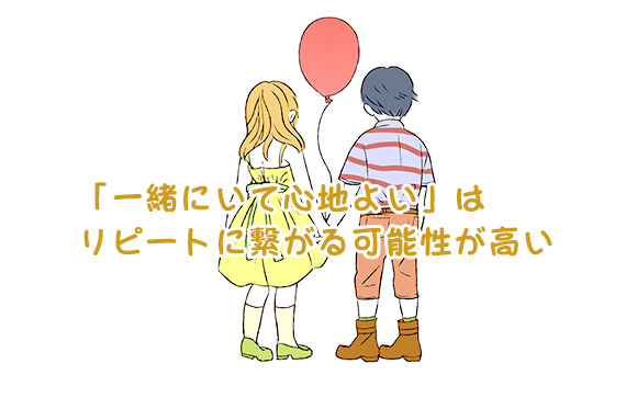 「一緒にいて心地よい」は、「気持ちいい」よりもリピートに繋がりやすい