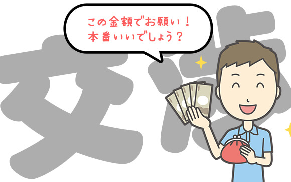 実際には、ほとんどが本番強要ではなく、本番交渉です