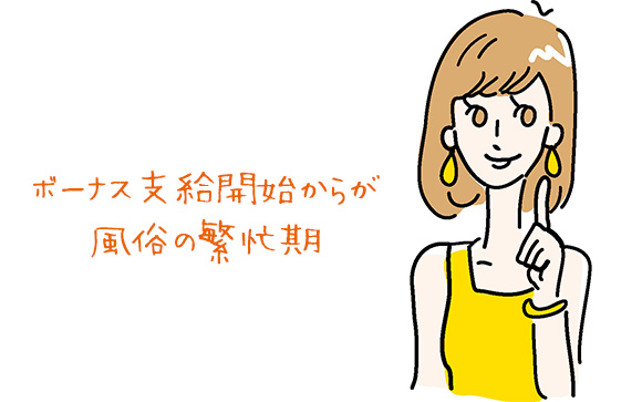 ボーナス後からお正月明けまでは稼ぎ時