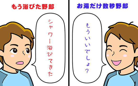 しっかり体を洗ってくれないお客さん2タイプ