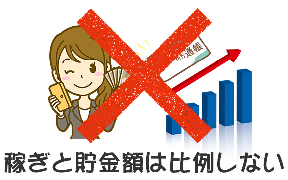 収入額と貯金額は比例しない