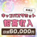 1日60000円は当たり前♪月100万円も可能♪アナタのやる気を活かせるお店、キャンパスサミット船橋店なら超高収入が可能