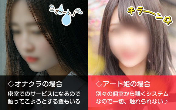 のぞき部屋とオナクラってどう違うの？