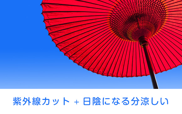 UV加工されている日傘を使う