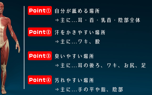 お客さんの体、どこをしっかり洗うべき