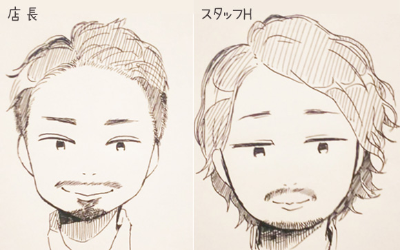 スタッフの似顔絵