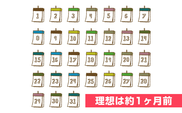 理想は約1ヶ月前にお店に言うこと