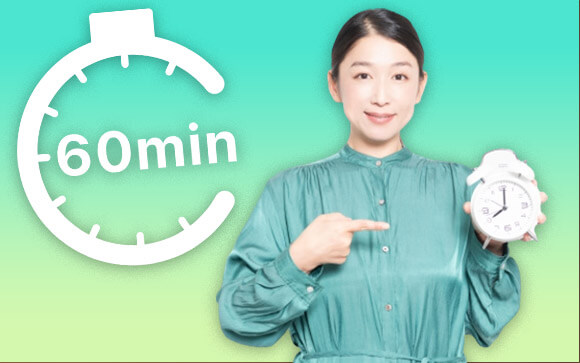 デリヘル「ショートコース60分」通常（1回戦）の時間配分