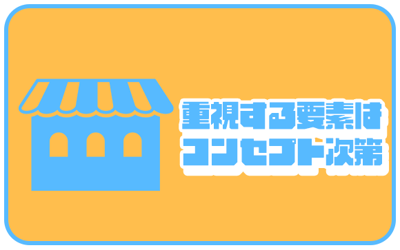 業種やコンセプトで求められるものが大きく変わる。