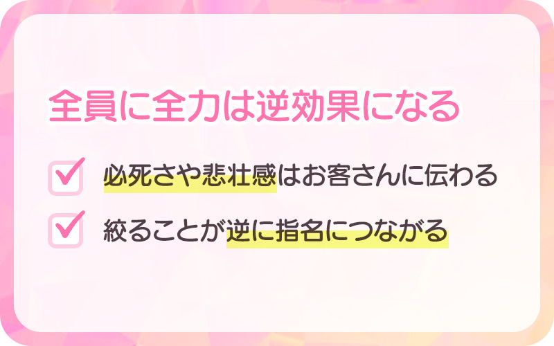お客さんによって力の入れ方を変えていい