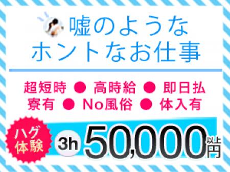 お客様とハグして癒しを与える仕事。