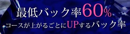 最低バック率60%・コースが上がるごとにUPするバック率
