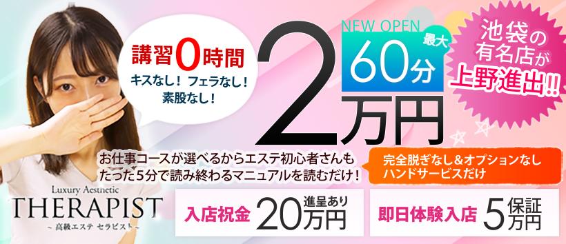 高級エステ セラピスト 上野店の求人