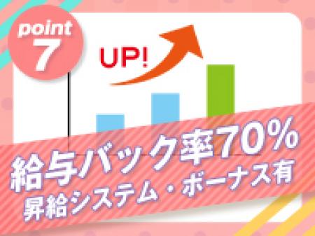 バック率70%&昇給システムで頑張った分お給料アップ